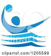 Clipart Of A Blue Man Playing Basketball 4 Royalty Free Vector Illustration