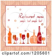 Poster, Art Print Of Menu Cover With Wine Glasses And Bottles And Sample Text
