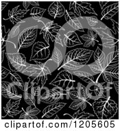 Poster, Art Print Of Seamless Black And White Leaf Pattern