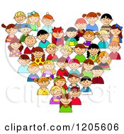 Poster, Art Print Of Heart Made Of Happy Diverse Children