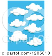 Poster, Art Print Of Blue Sky And Puffy White Clouds 2