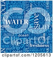 Seamless Blue Water Word Collage