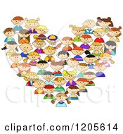 Poster, Art Print Of Heart Made Of Diverse Children