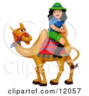 3d Scared Tourist Woman Sitting Backwards On A Camel