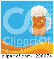 Poster, Art Print Of Frothy Oktoberfest Beer Over Diamonds And Waves