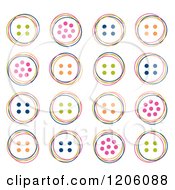 Poster, Art Print Of Seamless Colorful Sketched Button Pattern