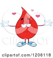 Happy Blood Or Hot Water Drop Wanting A Hug by Hit Toon