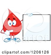 Poster, Art Print Of Happy Blood Or Hot Water Drop Holding A Sign 2