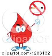 Poster, Art Print Of Mad Blood Or Hot Water Drop Holding A No Smoking Sign