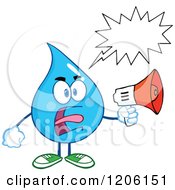 Poster, Art Print Of Mad Blue Water Drop With A Word Balloon Making An Announcement