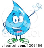 Poster, Art Print Of Happy Blue Water Drop Waving