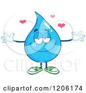 Poster, Art Print Of Happy Blue Water Drop Wanting A Hug