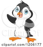 Cute Baby Penguin Pointing