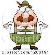 Cartoon Of A Chubby Oktoberfest German Man With A Mustache Royalty Free Vector Clipart by Cory Thoman