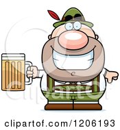 Poster, Art Print Of Happy Short Oktoberfest German Man Holding A Beer