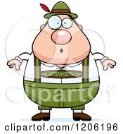 Cartoon Of A Surprised Chubby Oktoberfest German Man Royalty Free Vector Clipart