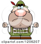 Cartoon Of A Mad Short Oktoberfest German Man Royalty Free Vector Clipart