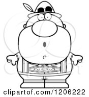 Cartoon Of A Black And White Surprised Short Oktoberfest German Man Royalty Free Vector Clipart
