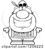 Cartoon Of A Black And White Happy Short Oktoberfest German Man Royalty Free Vector Clipart