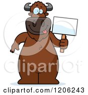 Poster, Art Print Of Buffalo Holding A Sign