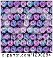 Clipart Of A Seamless Pattern Of Neon Circles On Black Royalty Free Illustration