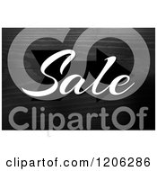 Clipart Of White SALE Text Over A Black Arrow On Wood Royalty Free Illustration