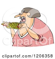Woman Eating Corn