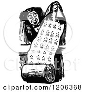 Clipart Of A Vintage Black And White Man And Wallpaper Roll Royalty Free Vector Illustration