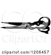 Clipart Of A Vintage Black And White Pair Of Scissors Royalty Free Vector Illustration by Prawny Vintage