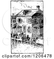 Poster, Art Print Of Vintage Black And White Village Street Scene