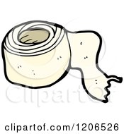 Cartoon Of A Roll Of Bandages Royalty Free Vector Illustration by lineartestpilot
