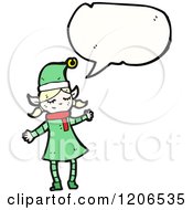 Cartoon Of A Female Elf Speaking Royalty Free Vector Illustration