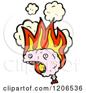 Cartoon Of A Burning Brain Royalty Free Vector Illustration
