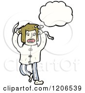 Cartoon Of A Crazy Man In A Straight Jacket Royalty Free Vector Illustration by lineartestpilot
