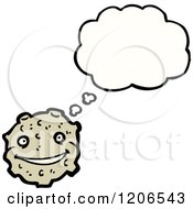 Cartoon Of A Germ Thinking Royalty Free Vector Illustration by lineartestpilot