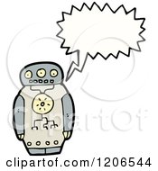 Cartoon Of A Robot Speaking Royalty Free Vector Illustration