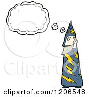 Cartoon Of A Thinking Wizard Royalty Free Vector Illustration