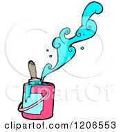 Cartoon Of A Paint Can And Brush Royalty Free Vector Illustration
