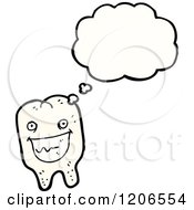 Cartoon Of A Tooth Thinking Royalty Free Vector Illustration by lineartestpilot