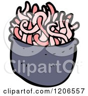 Cartoon Of A Bowl Of Noodles Royalty Free Vector Illustration by lineartestpilot