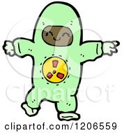 Cartoon Of A Person In Radiation Suit Royalty Free Vector Illustration