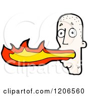 Cartoon Of A Man Breathing Fire Royalty Free Vector Illustration
