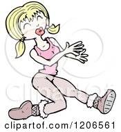 Cartoon Of A Women Exercising Royalty Free Vector Illustration