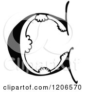 Clipart Of A Vintage Black And White Monogram C Letter Royalty Free Vector Illustration