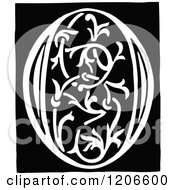 Clipart Of A Vintage Black And White Monogram Letter O Royalty Free Vector Illustration