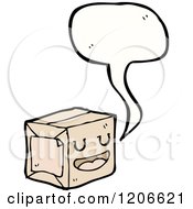 Cartoon Of A Box Speaking Royalty Free Vector Illustration by lineartestpilot