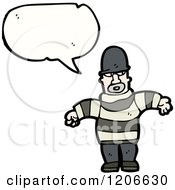 Cartoon Of A Criminal Speaking Royalty Free Vector Illustration by lineartestpilot