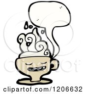 Cartoon Of A Steaming Bowl Of Food Speaking Royalty Free Vector Illustration