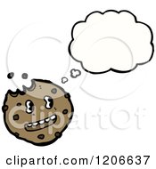 Cartoon Of A Cookie Thinking Royalty Free Vector Illustration by lineartestpilot