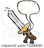 Cartoon Of A Seaking Sword Royalty Free Vector Illustration